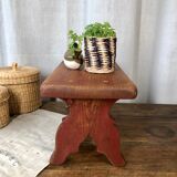 Red wooden footrest