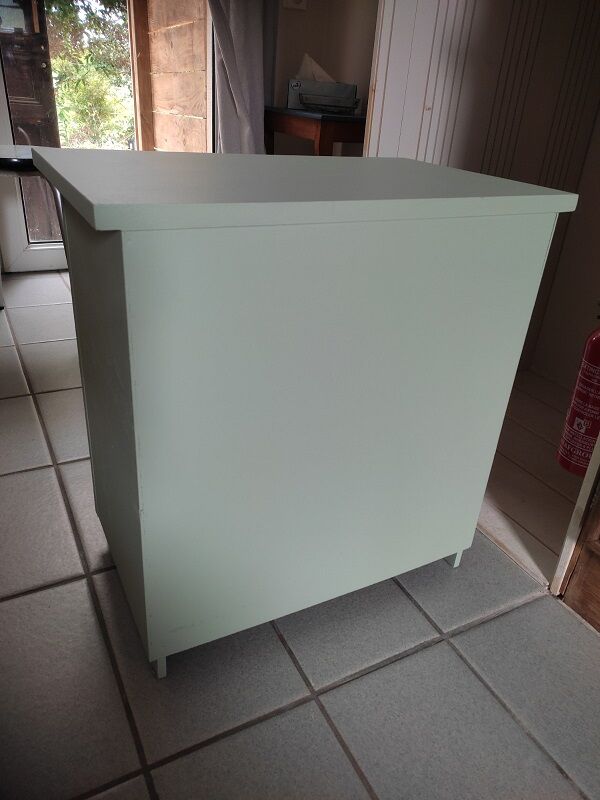 Bedside table wood restyled pale green