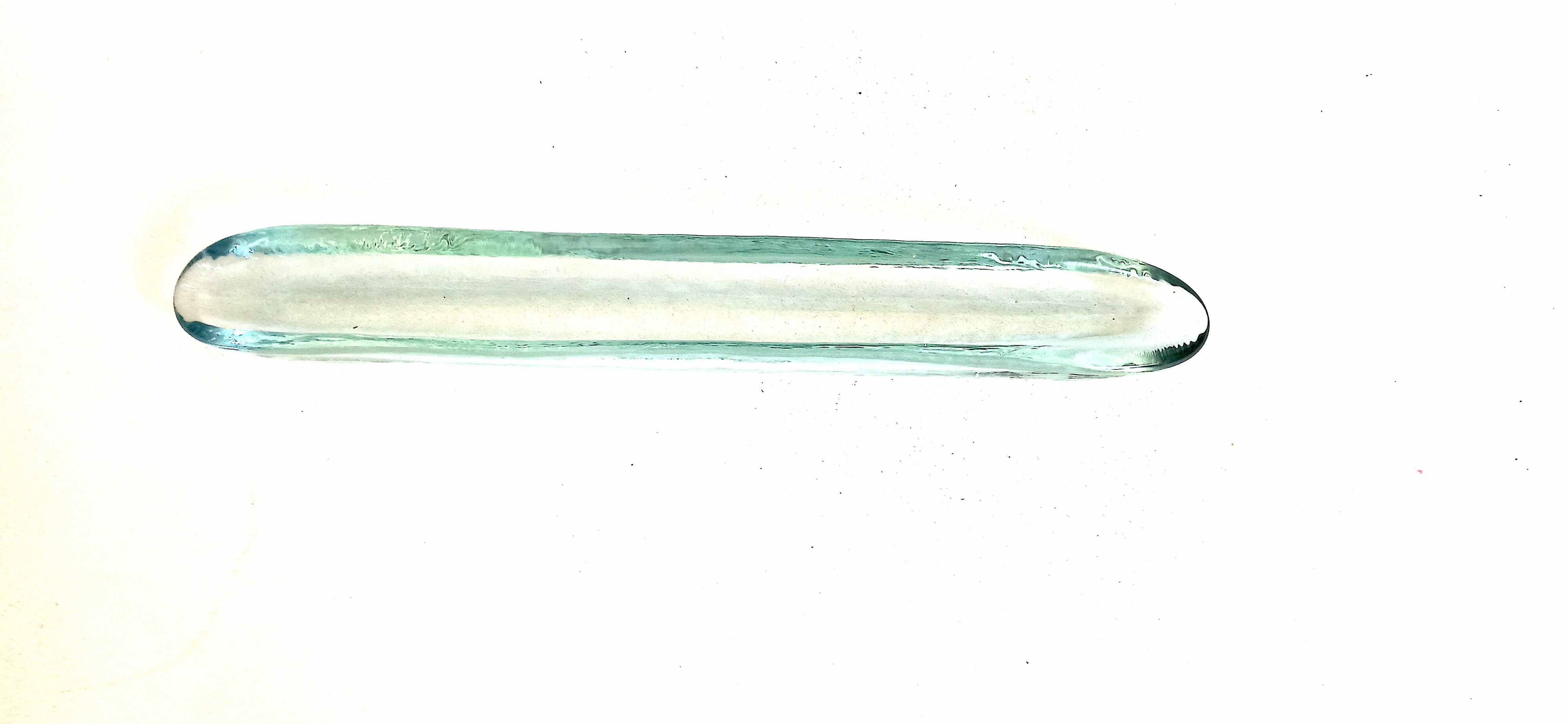Elongated glass dish from the 70s Length 38 cm