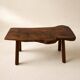 Rustic bench in solid elm, wabi-sabi style, mid-20th century.