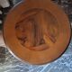 1960s Italian round side table in marquetry wood.