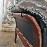 Paire de fauteuils Scala en cuir noir