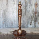 Vintage lamp, vintage lamp base, wooden and copper lamp base, lamp