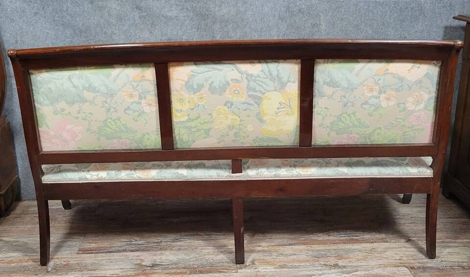 Restoration period bench in mahogany from the 19th century