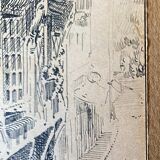 Painting pair of original pen ink seen by blois jean oudin