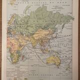 Lithography on Earth from 1897 - major communication routes, population density and religions