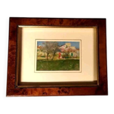 Landscape Painting Oil on Panel Early 1900s Italy Antique Painting