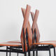 Fasem dinner chairs S44 in cognac red leather, 1990's