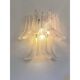 Contemporary Transparent Diamanted Murano Glass "Selle" Wall Sconces in Mazzega Style - A Pair