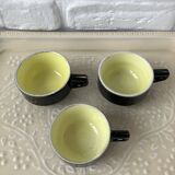 3 cups of black & yellow bistro coffee from Salès, France