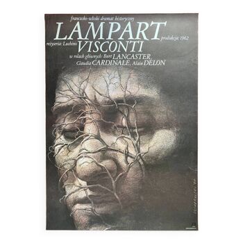 Original Polish cinema poster "The Leopard" Alain Delon, Luchino Visconti 1987