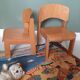 Lot 2 chaises enfant bois hêtre