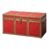 Vintage metal chest with red leather covering, 1950s