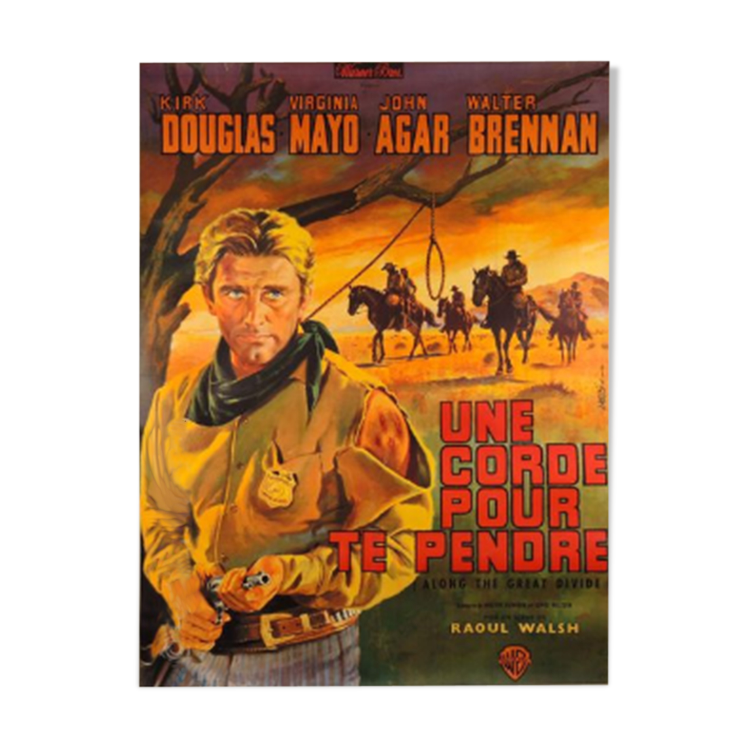 Une corde pour te pendre affiche cinéma originale entoilée 1950 Jean Mascii 162 X 124 cm