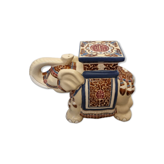 Vintage Ceramic Elephant Plant Stand, 1970s