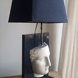 Antique-headed black marble lamp 1970/80