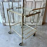 Desserte en laiton et verre, 1970