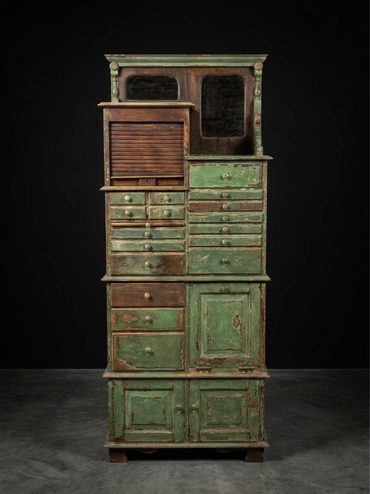 Rare antique dental cabinet The Cabinet Company no. 53 in mahogany.