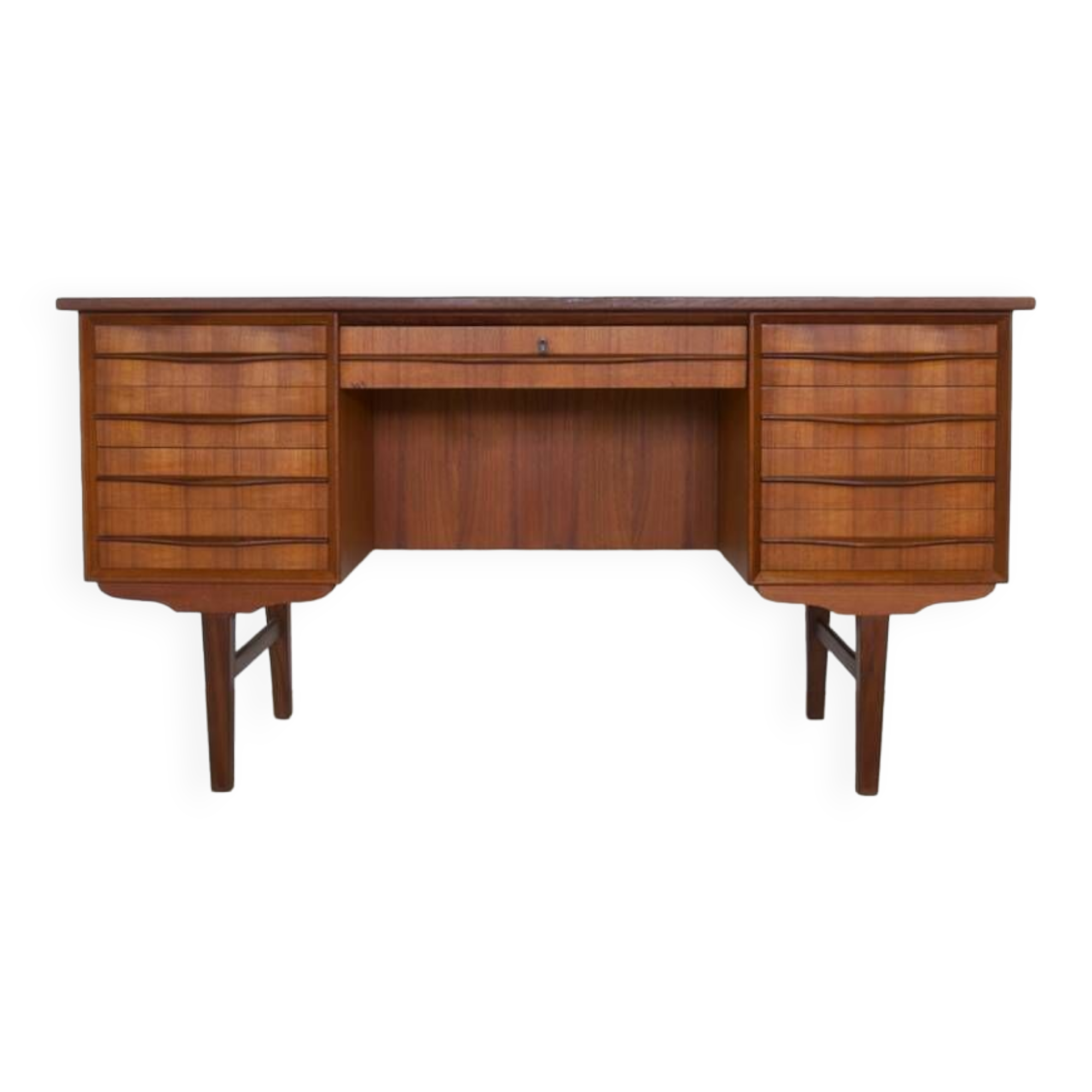 Danish Teak 7-Drawer Desk, 1960s.