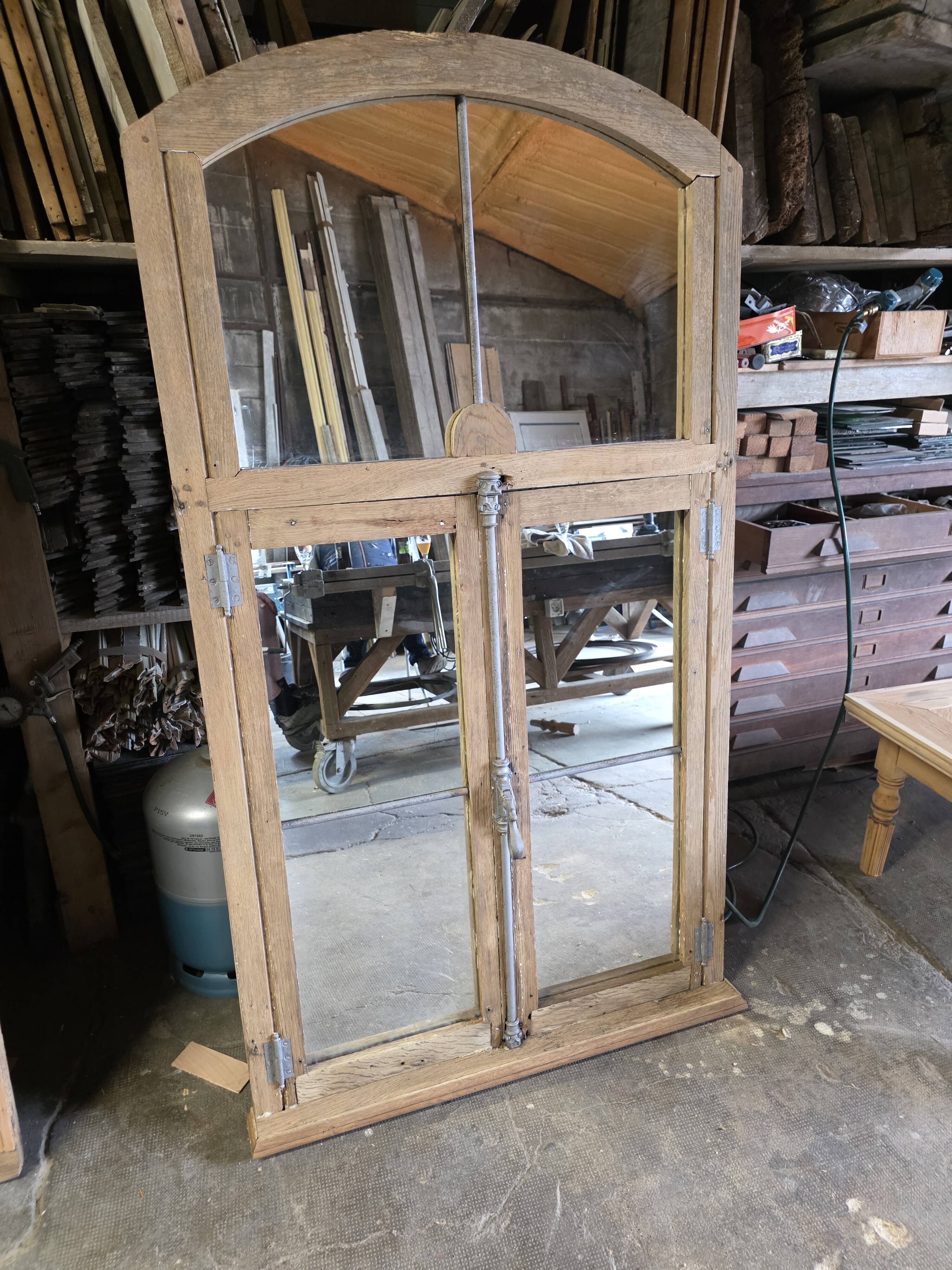 18th-century solid oak mirror window