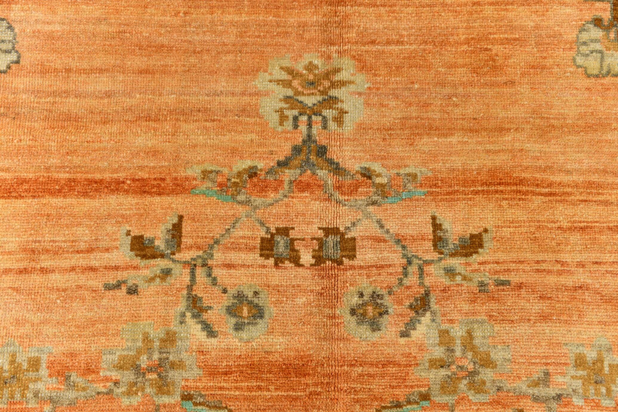 7x10 Peach & Brown Classic Persian Rug, 204x313Cm