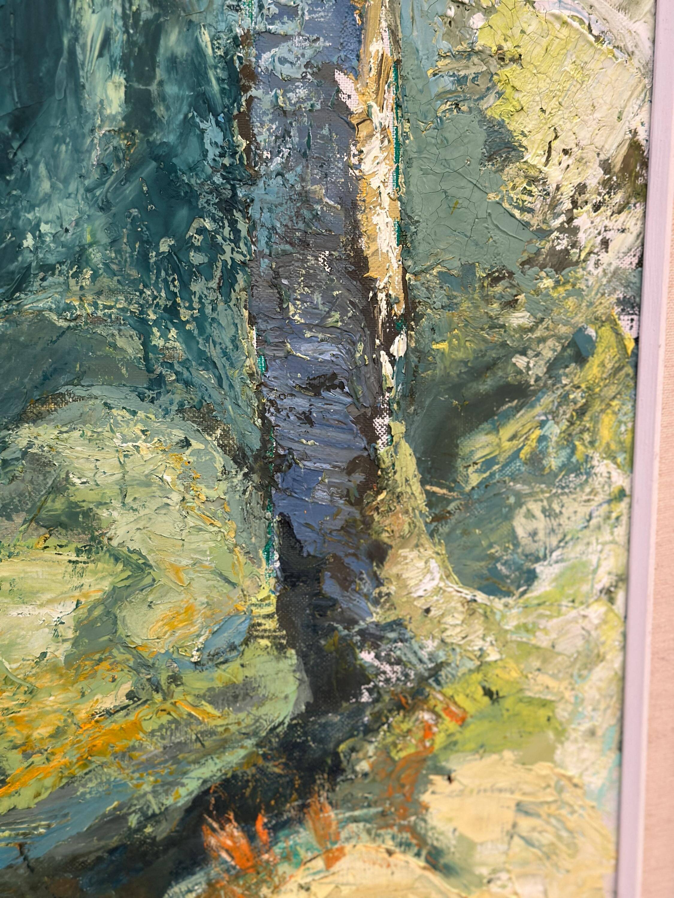 Original Mid Century Swedish Oil on Canva"Forest Brows" by Inga Öfjäll