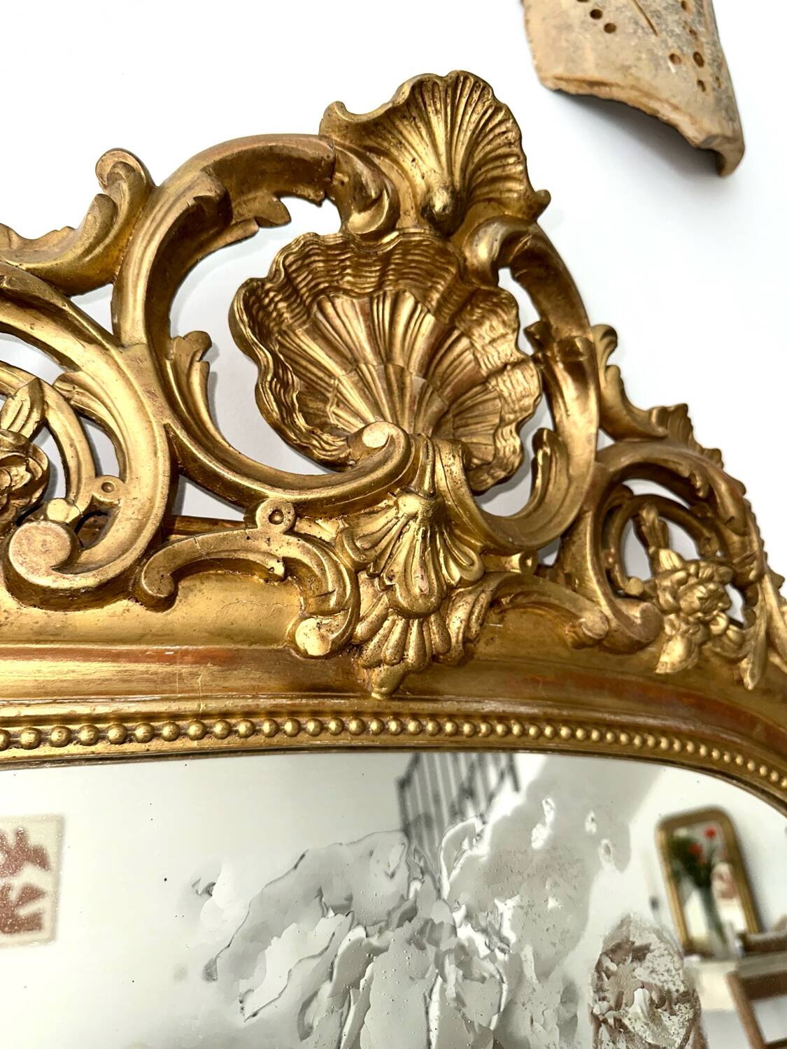 Miroir Louis-Philippe à fronton, XIXème