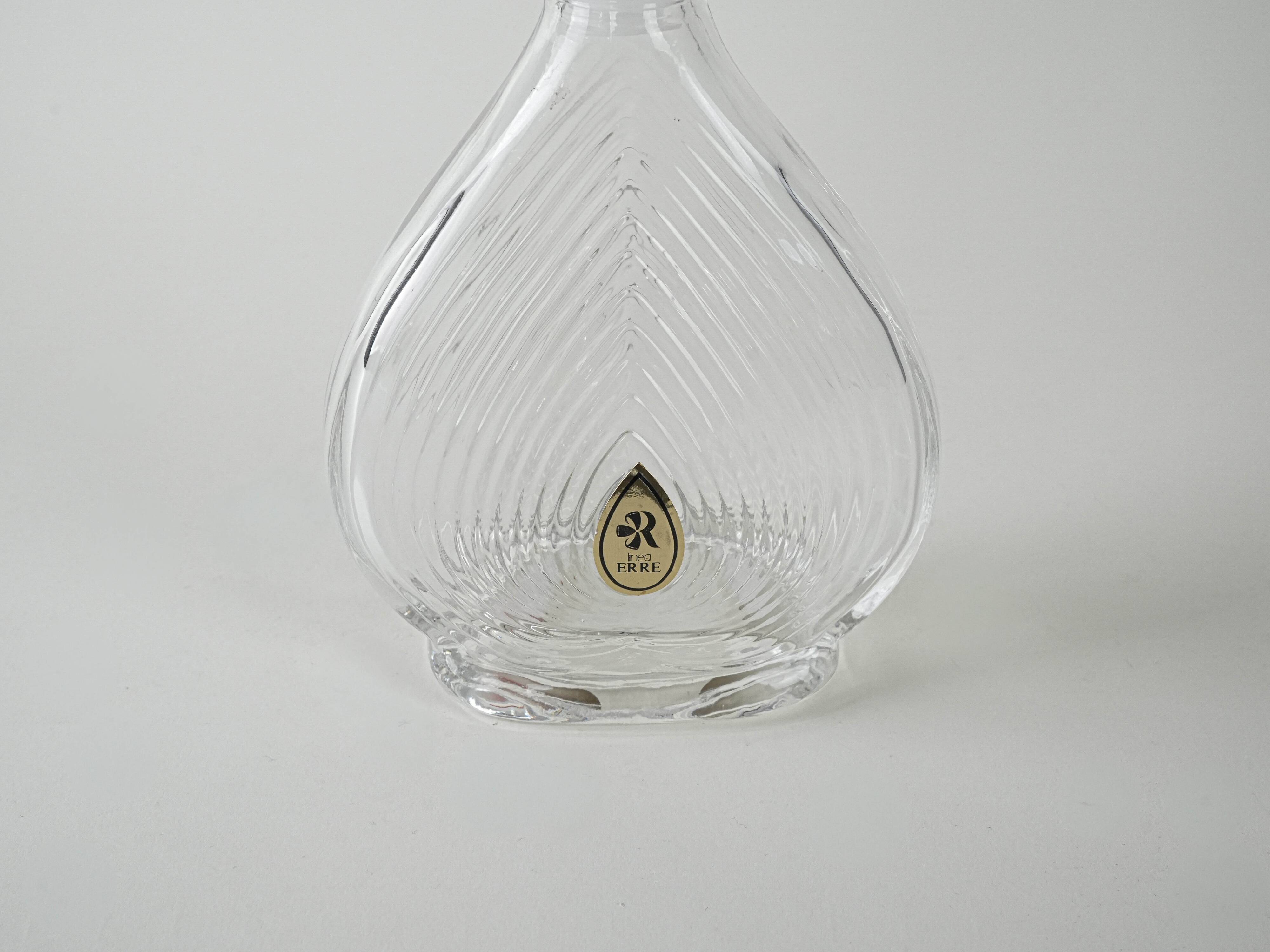 Crystal carafe, Italian design, 1970s, manufactured by ERRE