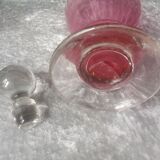 Carafe in blown glass color heart of pigeon