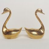 Two ducks made of solid brass