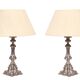 Stunning set of Rococo Silver Plated table lamps 1920s