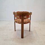 Set of 6 Italian Wooden Armchairs, 1960's