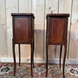 Pair of Louis XV bedside tables in marquetry