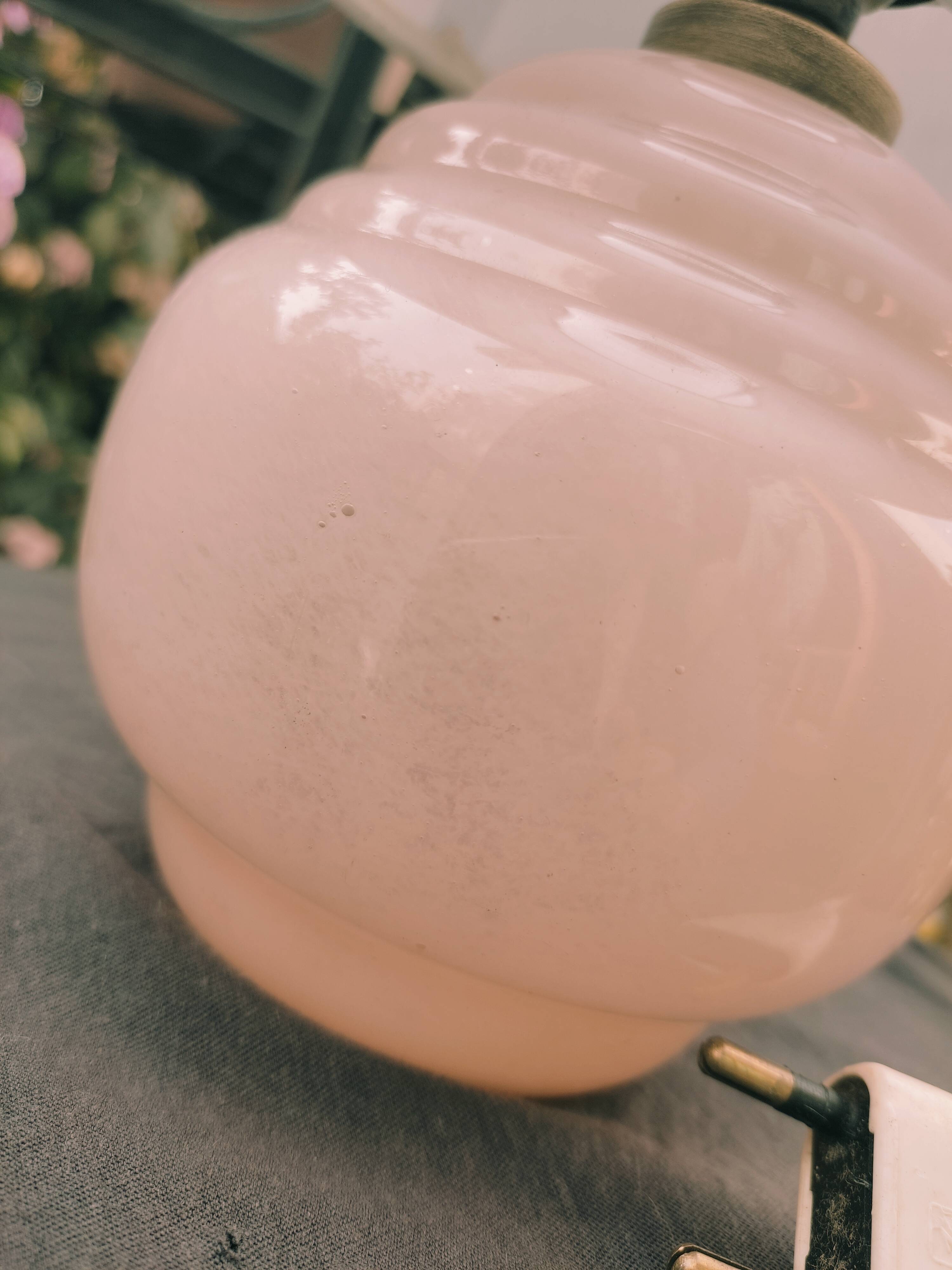 Art Deco pink glass lamp