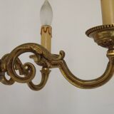 French Vintage Mid-Century Bronze 5-Light Traditional Style Chandelier