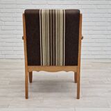 1970s, Danish design, oak wood armchair in furniture wool.