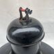 Industrial pendant light in black and white enamelled sheet metal factory bowl