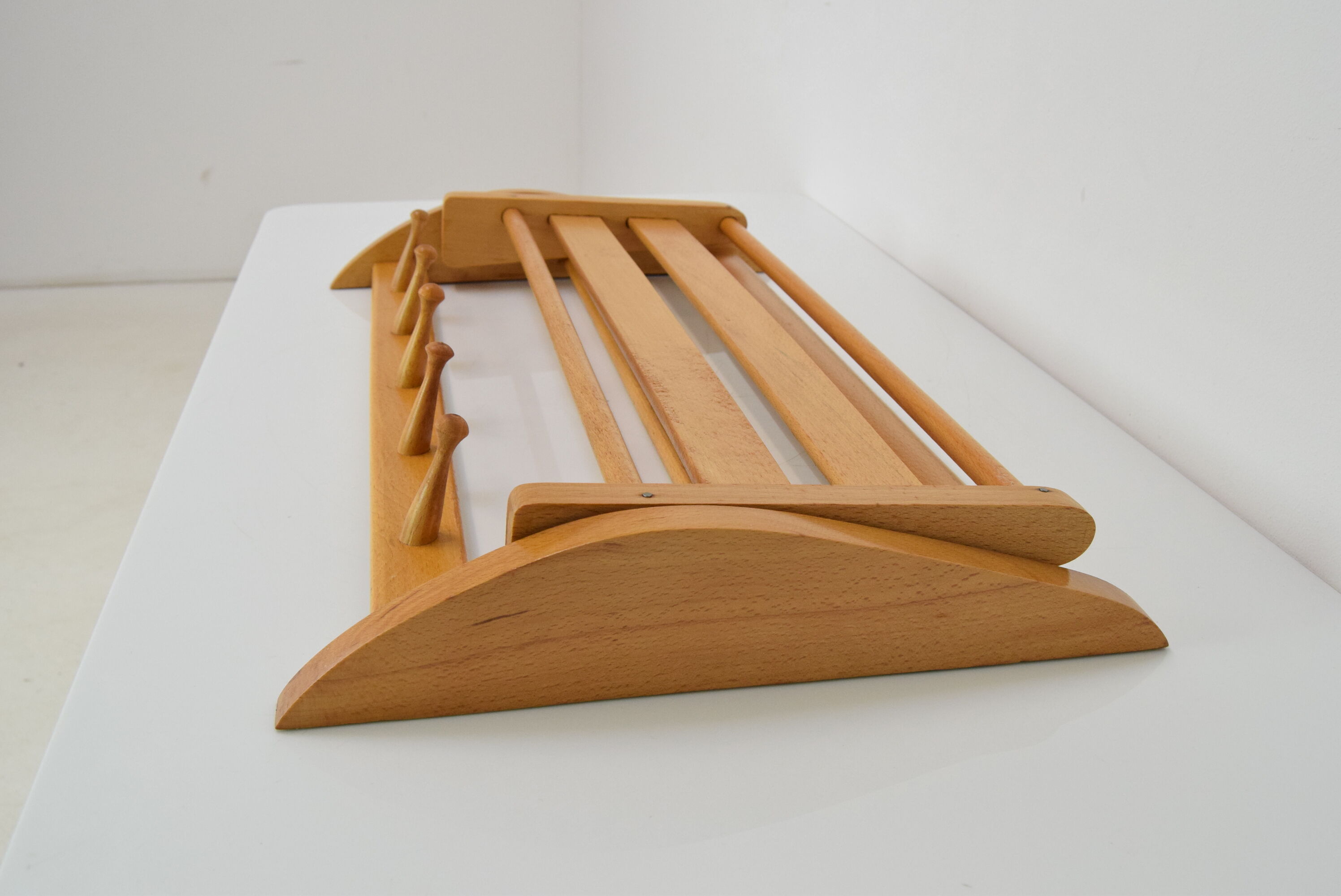 Mid-century wall folding  hanger and shelf, 1960's.
