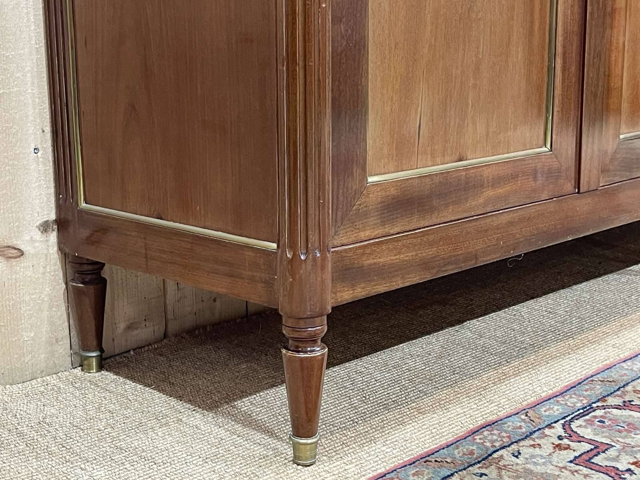 Louis xvi style sideboard from the 1950s in mahogany, oak and white marble top