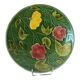 Plat en barbotine sarreguemines decor floral