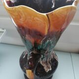Brown vase with handle Vallauris