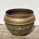Pot cover in brass chiseled 1960 art nouveau