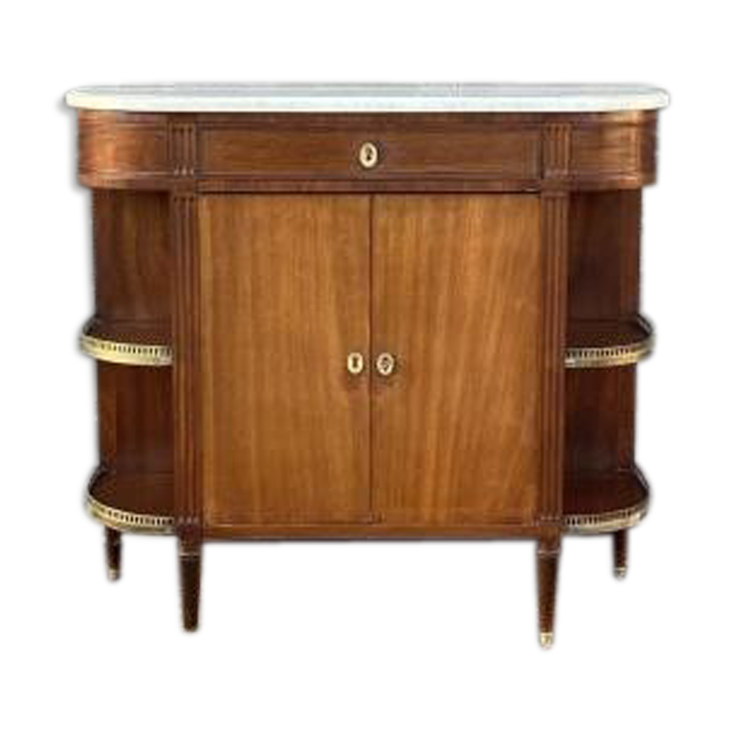 Mahogany console and mahogany veneer