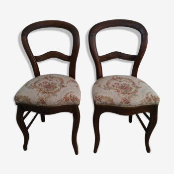 Chaises Louis-Philippe avec assise en tapisserie