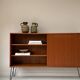 Vintage wooden sideboard with sliding door