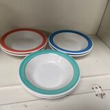 Ensemble de 6 assiettes en porcelaine multicolore