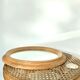 Oval wooden mirror 31x37cm
