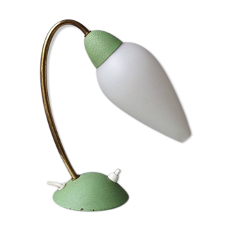 Lampe de table verte pastel et or, France