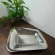 Silver and gold metal serving tray