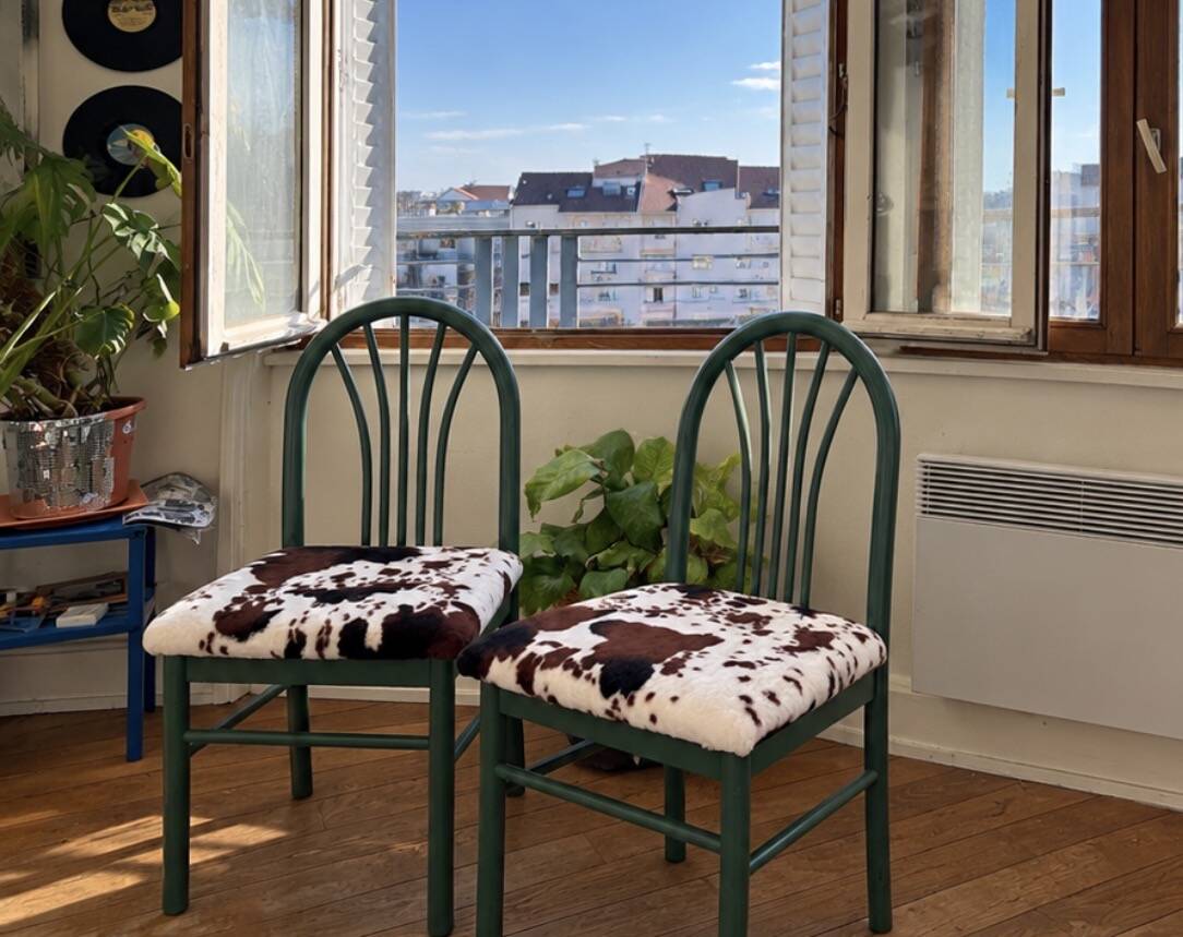 Animal print chairs